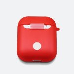 Wholesale Premium TPU Cover and Skin for Apple Airpods Charging Case with Hook Clip (Red)